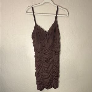 Y2k h&m body on ruched sweetheart fairy whimsy goth mini dress size medium